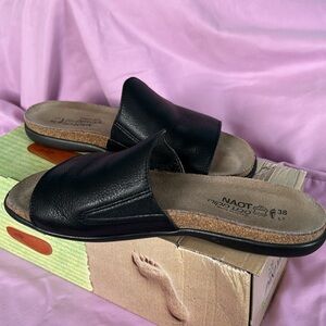 Naot leather slides